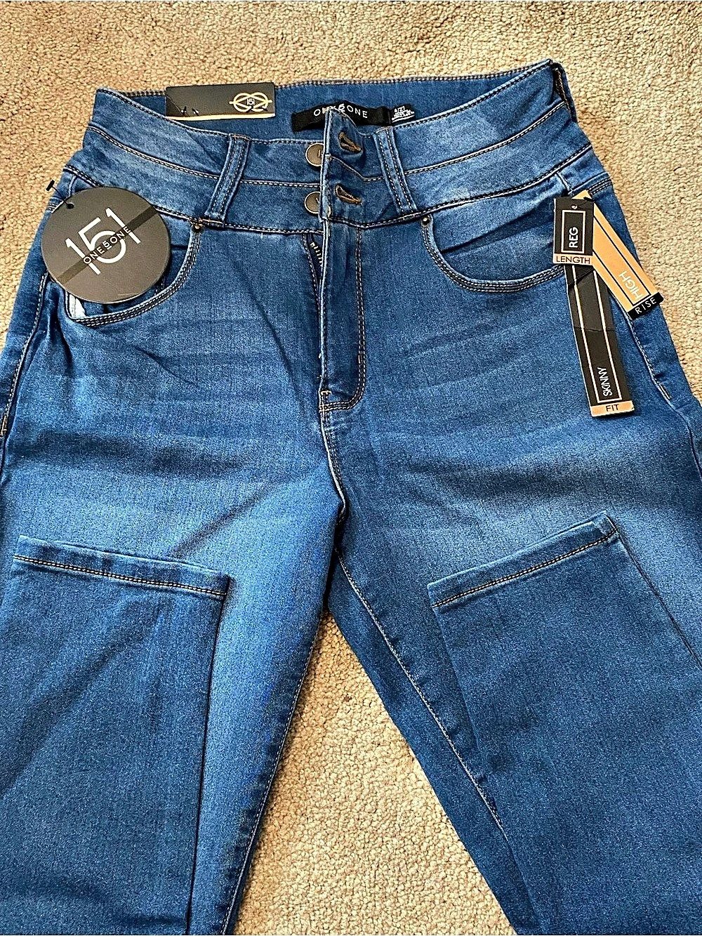 ONE5ONE Skinny Jeans Blue Waist 4/27 NWT